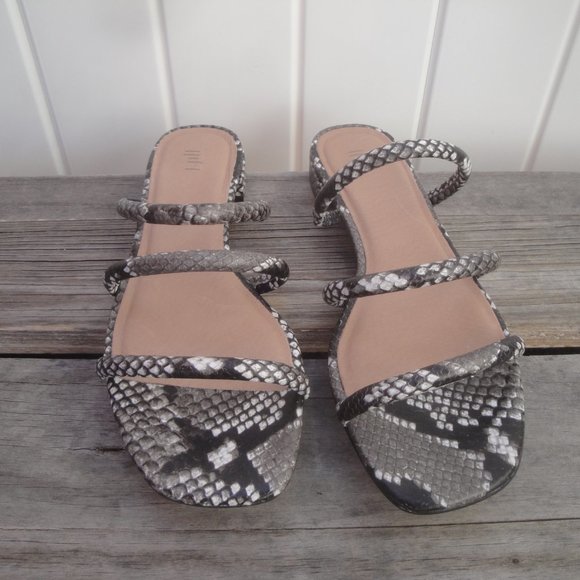 J Jill Flat Sandals Leather Animal Print Snakeskin Shoes NEW without tags 9 - Picture 4 of 7
